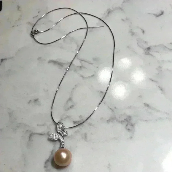 Custom Made 12.5mm Genuine Pearl Snake Chain Necklace - Picture 10 of 17